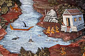 Detail from a mural painting with a 'Ramakien' motif - Thai version of the Indian Ramayana - from the temple complex of the Emerald Buddha, Bangkok (late 18th century) 